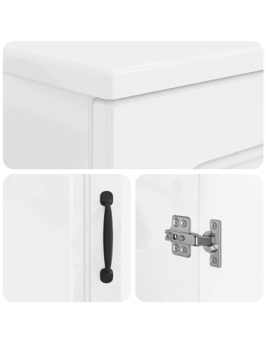 Set di Armadi da Bagno da 2 Pezzi UTRECHT Bianco Lucido