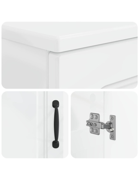 Set di Armadi da Bagno da 2 Pezzi UTRECHT Bianco Lucido