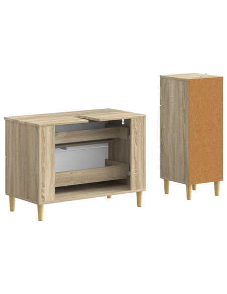 Set di Armadi da Bagno da 2 Pezzi ARNHEM Rovere Sonoma