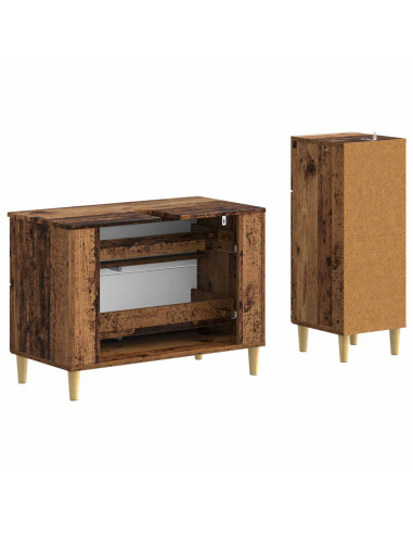 Set di Armadi da Bagno da 2 Pezzi ARNHEM Legno antico
