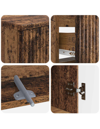 Set di Armadi da Bagno da 2 Pezzi ARNHEM Legno antico