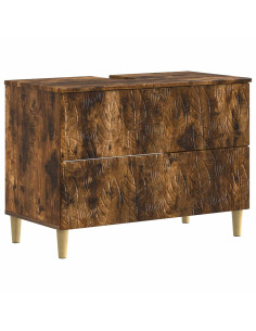 Set di Armadi da Bagno da 2 Pezzi DELFT Rovere Fumo 2