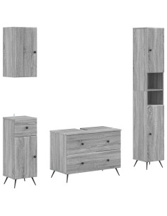 Set di Mobili da Bagno da 4 Pezzi BREDA Sonoma grigio