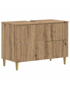 Set di Armadi da Bagno da 2 Pezzi DELFT Rovere Artigianale 2