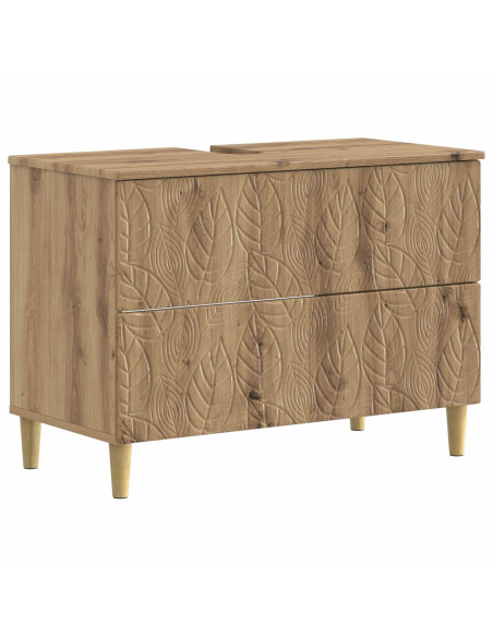 Set di Armadi da Bagno da 2 Pezzi DELFT Rovere Artigianale