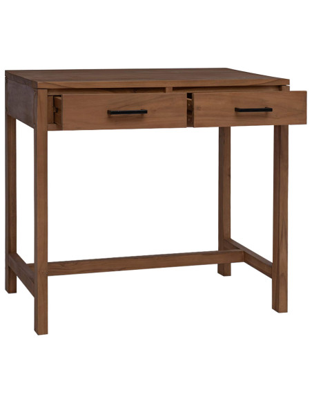 Scrivania con Cassetti Naturale Legno di teak solido