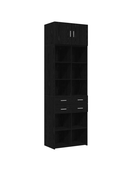 Armadio per la conservazione con ripiani Rovere Nero