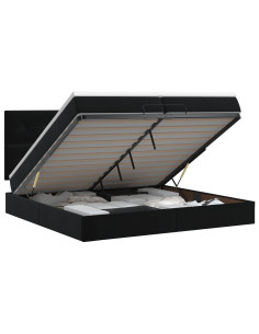 Letto ottomano con materasso Nero 200 x 200 cm Velluto