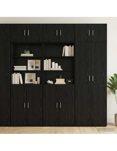 Armadio per la conservazione con ripiani Rovere Nero