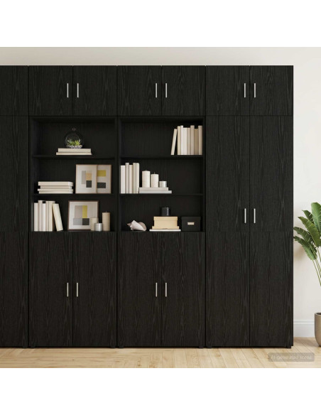 Armadio per la conservazione con ripiani Rovere Nero