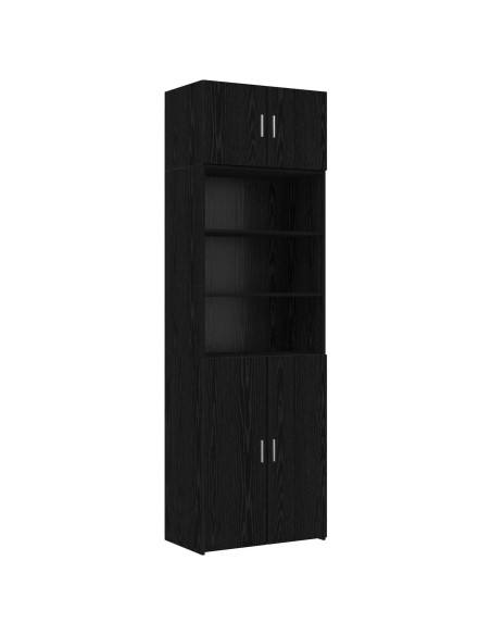 Armadio per la conservazione con ripiani Rovere Nero