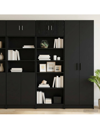 Armadio per la conservazione con ripiani Rovere Nero