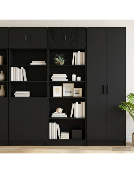 Armadio per la conservazione con ripiani Rovere Nero