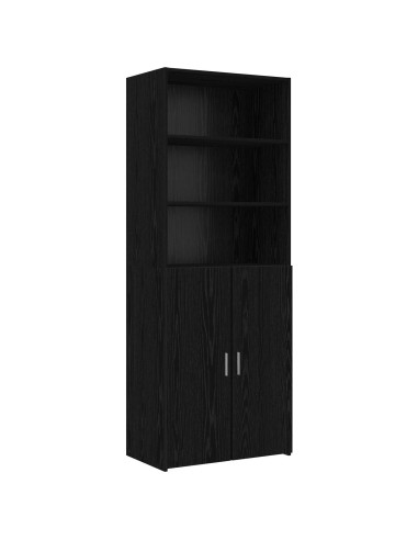 Armadio per la conservazione con ripiani Rovere Nero