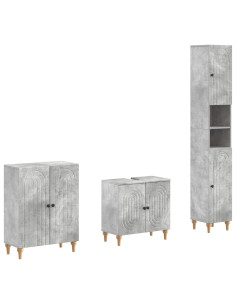 Set di armadietti da bagno in 3 pezzi ALKMAAR Grigio Cemento