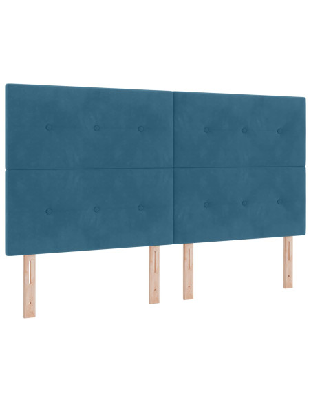 Letto Ottomano con Materasso e LED Blu scuro 180 x 200 cm