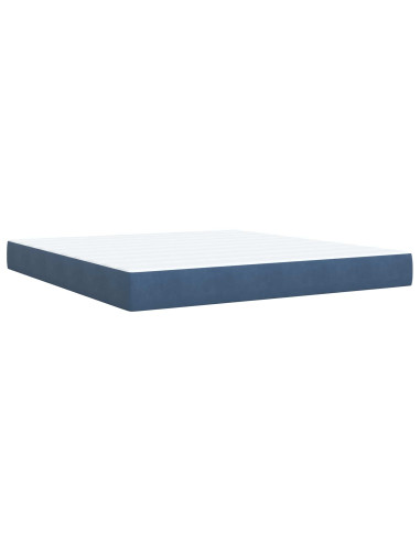 Letto Ottomano con Materasso e LED Blu scuro 180 x 200 cm