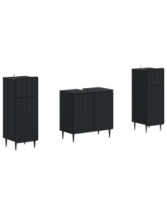 Set di Armadi da Bagno da 2 Pezzi ZWOLLE Nero