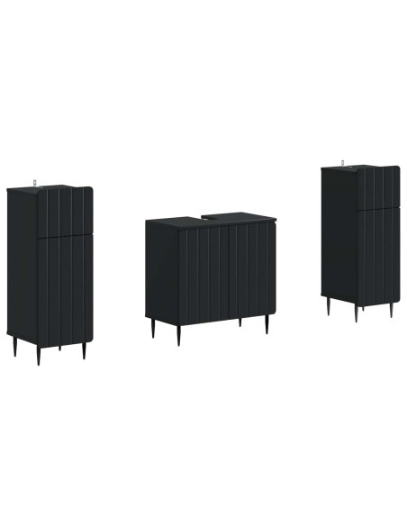 Set di Armadi da Bagno da 2 Pezzi ZWOLLE Nero