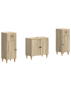 Set di Armadi da Bagno da 2 Pezzi ALKMAAR Rovere Sonoma