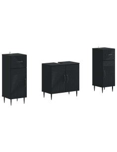 Set di Armadi da Bagno da 2 Pezzi HAARLEM Nero