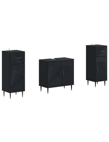 Set di Armadi da Bagno da 2 Pezzi HAARLEM Nero