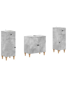 Set di Armadi da Bagno da 2 Pezzi ALKMAAR Grigio Cemento