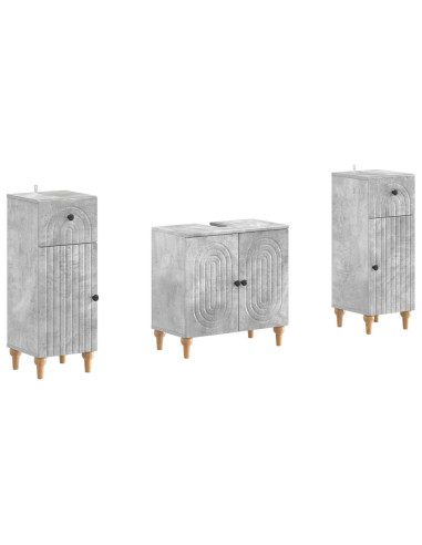Set di Armadi da Bagno da 2 Pezzi ALKMAAR Grigio Cemento
