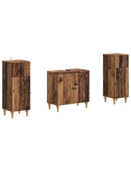 Set di Armadi da Bagno da 2 Pezzi ALKMAAR Legno antico