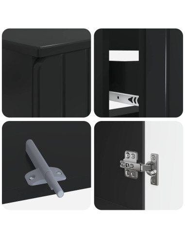 Set di Armadi da Bagno da 2 Pezzi ZWOLLE Nero