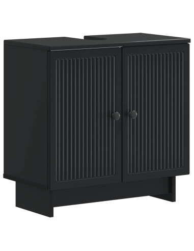 Set di Armadi da Bagno da 2 Pezzi EDE Nero Legno ingegnerizzato