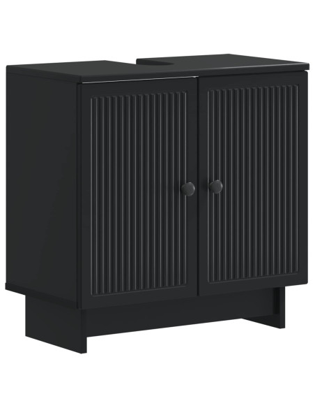 Set di Armadi da Bagno da 2 Pezzi EDE Nero Legno ingegnerizzato