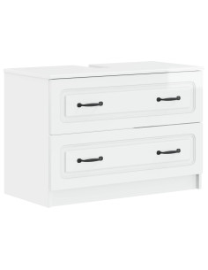 Set di Armadi da Bagno da 2 Pezzi UTRECHT Bianco Lucido 2