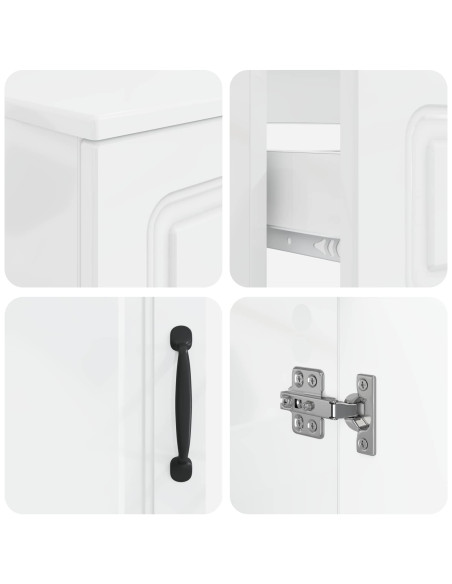 Set di Armadi da Bagno da 2 Pezzi UTRECHT Bianco Lucido