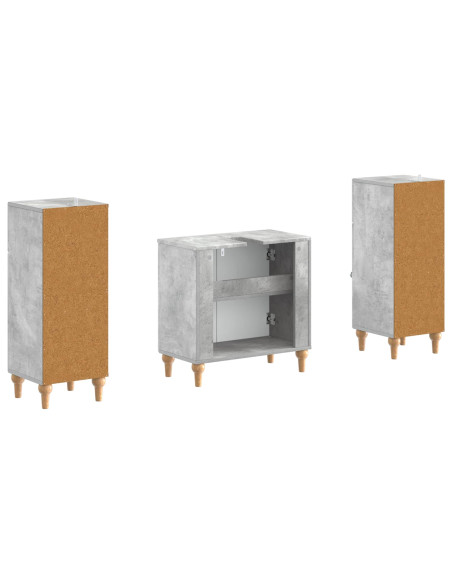 Set di Armadi da Bagno da 2 Pezzi ALKMAAR Grigio Cemento