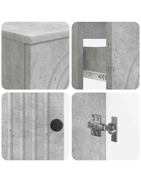 Set di Armadi da Bagno da 2 Pezzi ALKMAAR Grigio Cemento