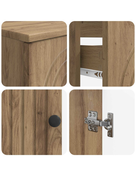 Set di Armadi da Bagno da 2 Pezzi ALKMAAR Rovere Artigianale