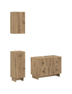 Set di armadietti da bagno in 3 pezzi EDE Rovere Artigianale