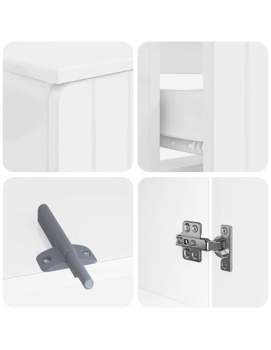 Set di Armadi da Bagno da 2 Pezzi ZWOLLE Bianco Lucido