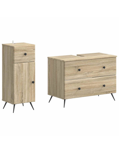 Set di Armadi da Bagno da 2 Pezzi BREDA Rovere Sonoma