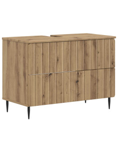 Set di Armadi da Bagno da 2 Pezzi ZWOLLE Rovere Artigianale 2