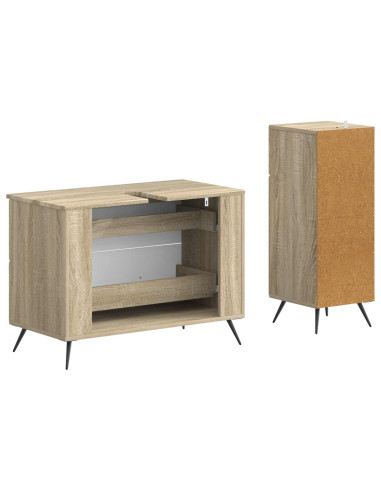 Set di Armadi da Bagno da 2 Pezzi BREDA Rovere Sonoma