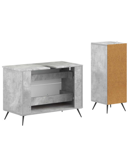 Set di Armadi da Bagno da 2 Pezzi BREDA Grigio Cemento