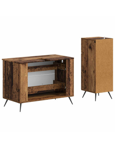 Set di Armadi da Bagno da 2 Pezzi BREDA Legno antico