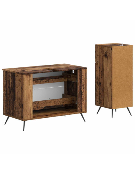 Set di Armadi da Bagno da 2 Pezzi BREDA Legno antico