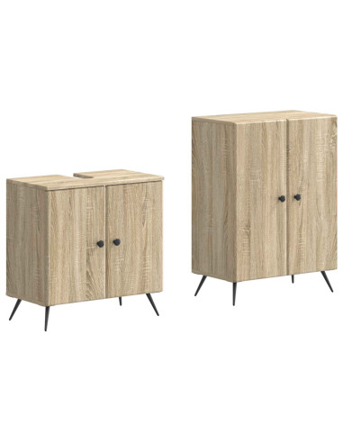 Set di Armadi da Bagno da 2 Pezzi BREDA Rovere Sonoma