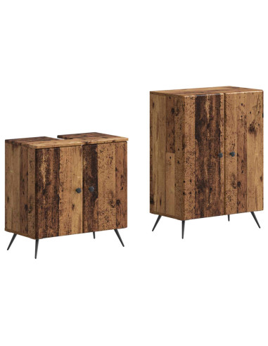 Set di Armadi da Bagno da 2 Pezzi BREDA Legno antico
