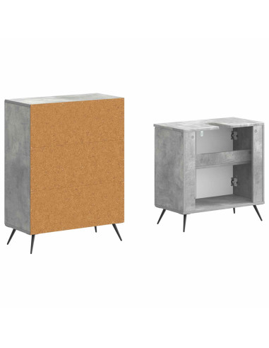 Set di Armadi da Bagno da 2 Pezzi BREDA Grigio Cemento