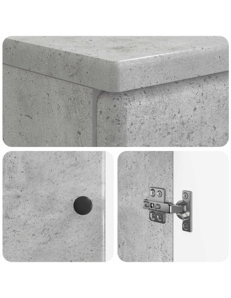 Set di Armadi da Bagno da 2 Pezzi BREDA Grigio Cemento