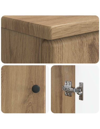 Set di Armadi da Bagno da 2 Pezzi BREDA Rovere Artigianale